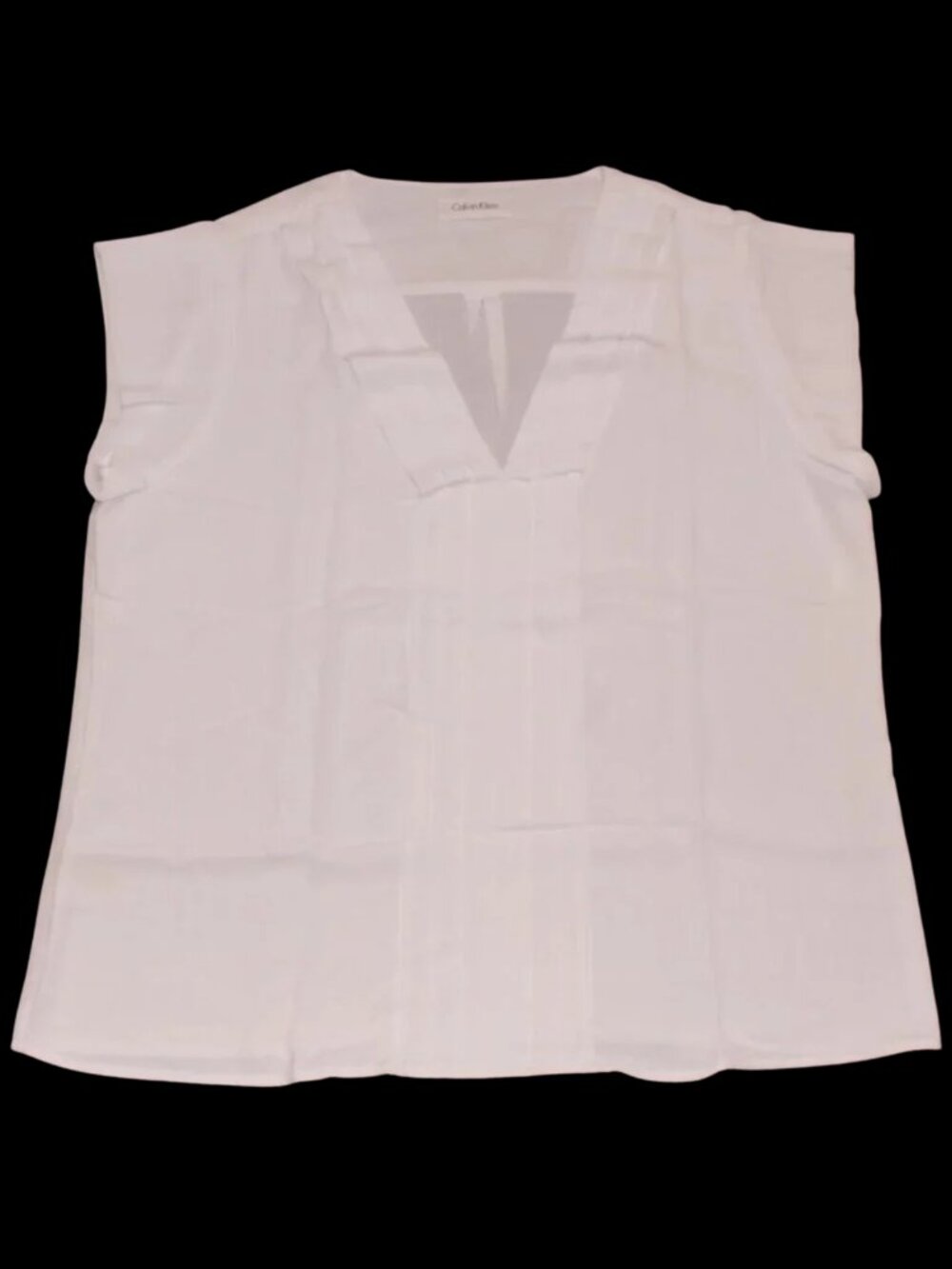 Calvin Klein Women's Sleeveless White Shirt S56TY66A NWT Size L
